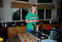 Kory making his favorite...chocolate covered strawberries